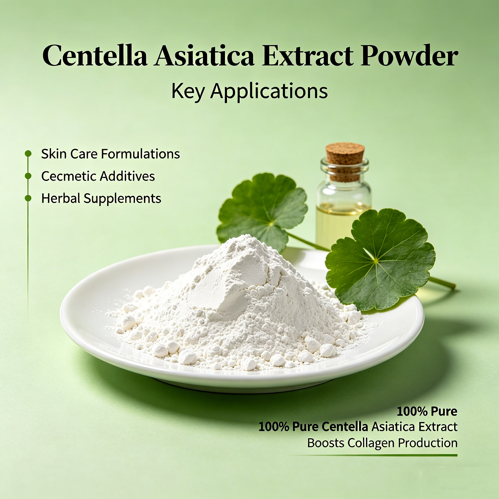 Centella Asiatica Extract Powder 99% Cosmetic Raw Material | Natural Skin Repair &amp; Soothing Ingredient for Skincare Formulations