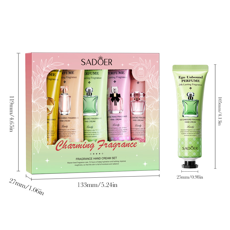 SADOER Perfume Whitening Glycerin Hand Cream Set 30g*5 Autumn Winter Moisturizing Factory Wholesale in Stock