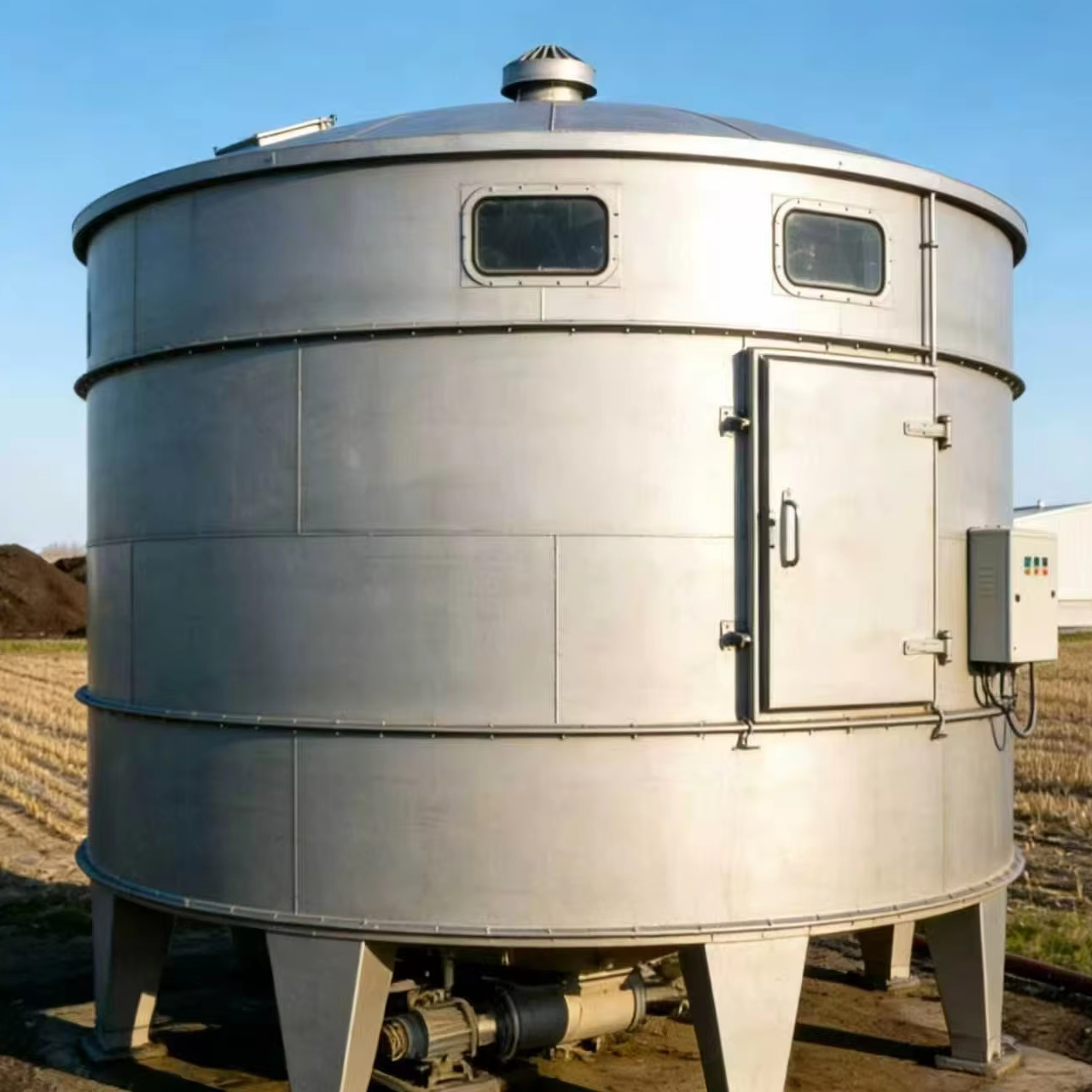 Vertical Fermenter Motor For Organic Waste Fermentation High Productivity Fertilizer Manufacturing Plant Farm Construction