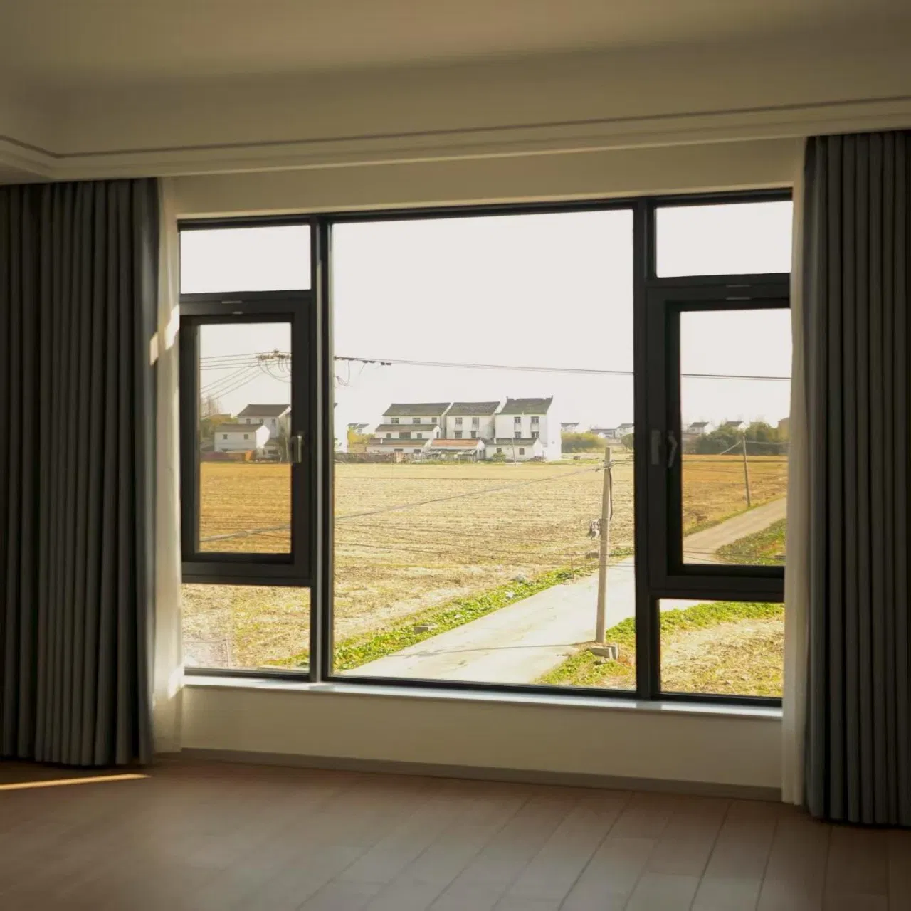 1. High-End Design American Black Security Aluminium Aluminum Sash Casement Window Vertical Glass Windows Double Hung Window for Balcony Installation