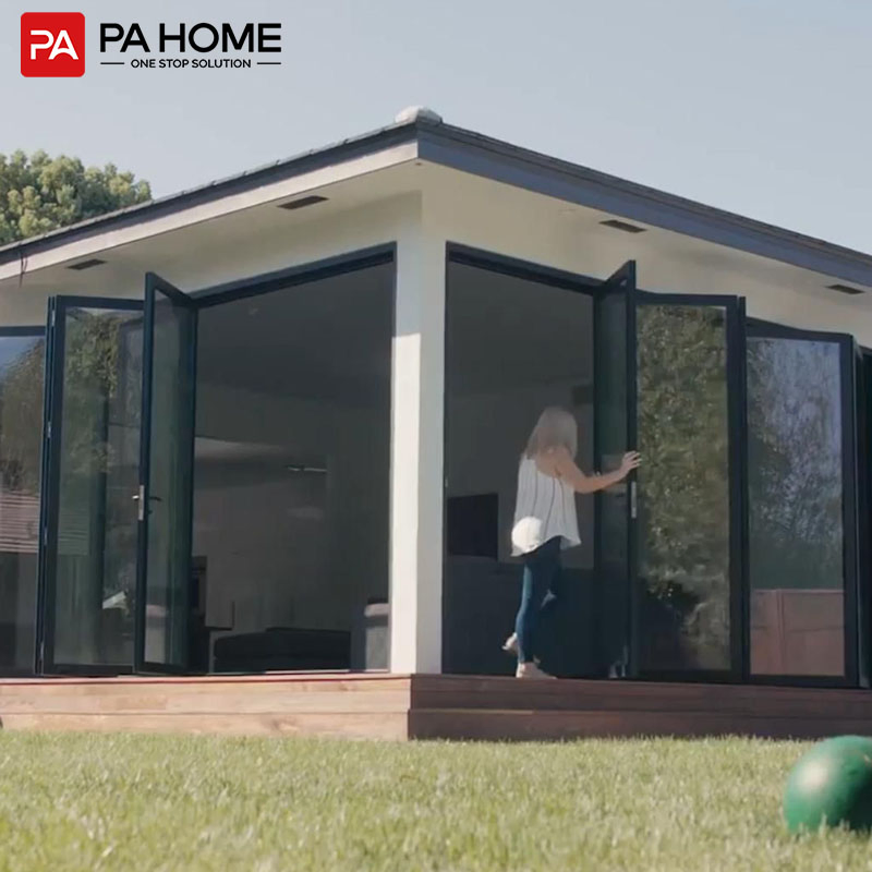 PA Soundproof Standard Glass Profile Aluminium Bifold Window and Door Folding Windows