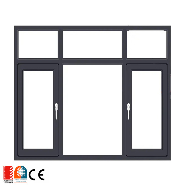 Fixed Casement Pivot Window Office Building Project Waterproof Aluminum Alloy Glass Single Hung Window