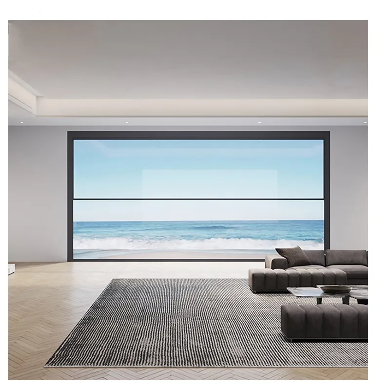 2024 Latest Automatic Vertical Slide Electric Lift up Double Glass Aluminum Frame Single Hung Window