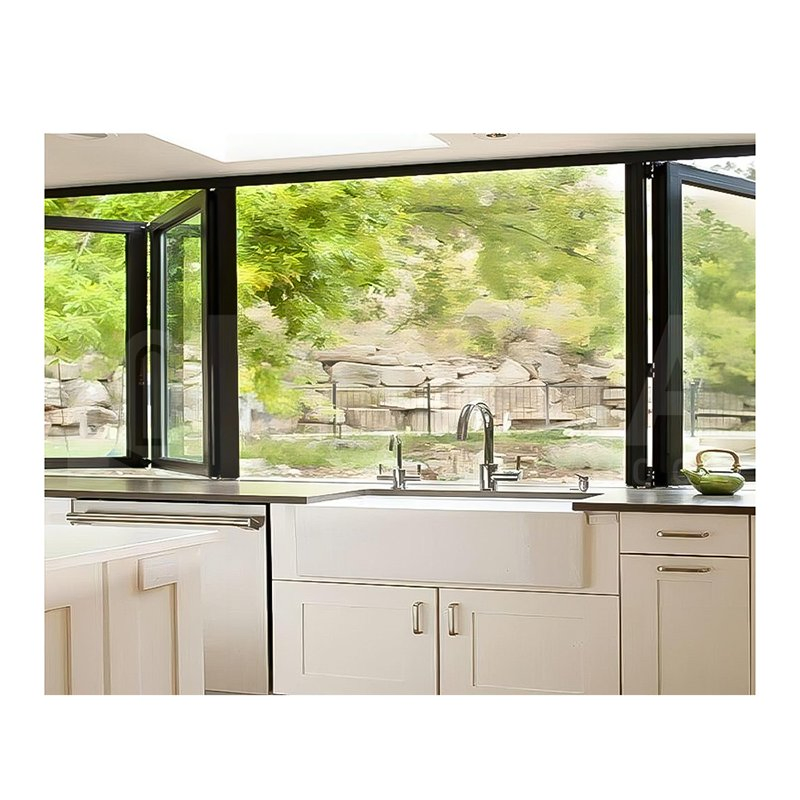 Customized High Quality Tempered Glass Bifold Window Aluminum Bi-Folding Window for House