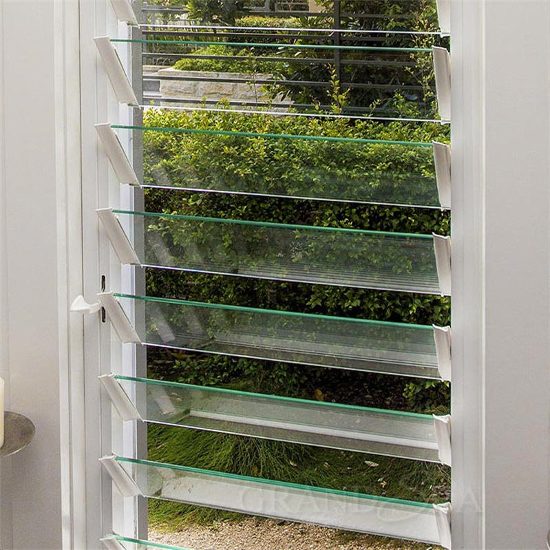 Cbmmart Adjustable Blades Glass Jalousie Louvre Window Manual Automatic