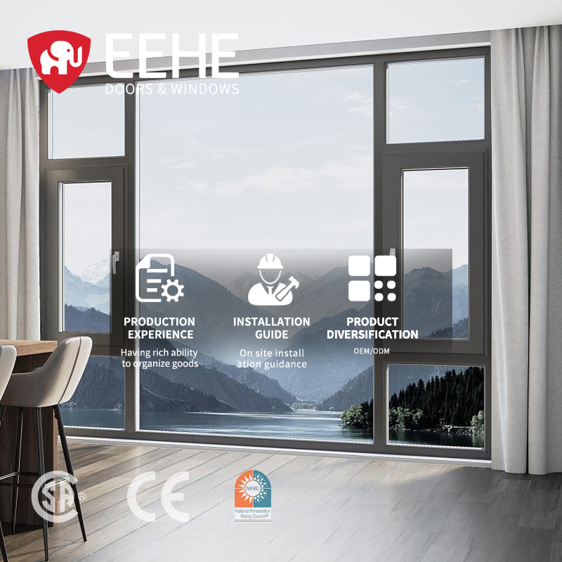 Eehe Durable Double Leaf Casement Window with Project Hopper Insulated