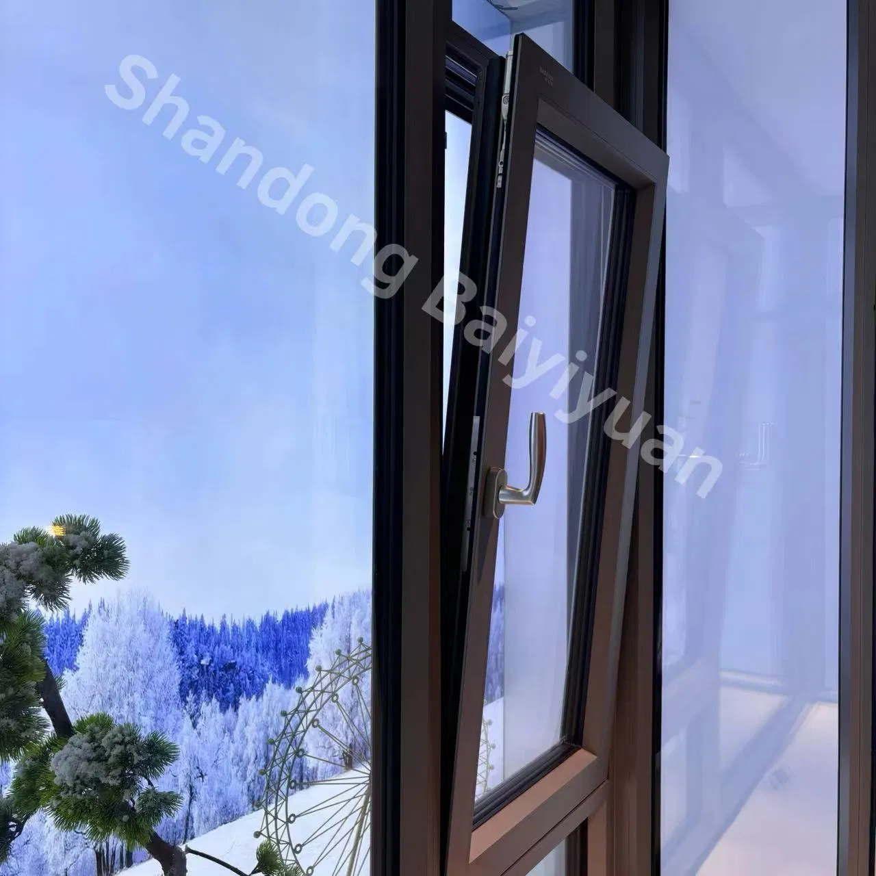 Customized Latest Design Double Layer Low-E Glass Aluminium Profile Tilt and Turn Window Energy Efficient Window Aluminum Casement Window for House