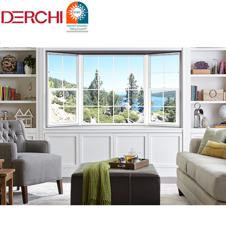 Nfrc Standard Sound Insulation Aluminium Fixed Picture Windows Grill Design Bay-Bow Windows