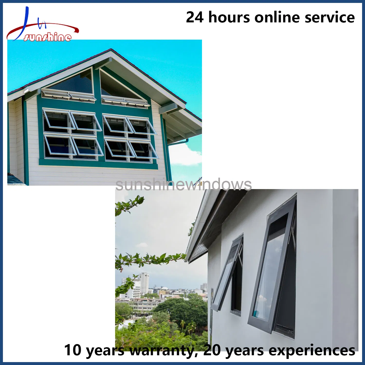 Outward Opening Durable Hopper Window Smart Design White UPVC Awning Window