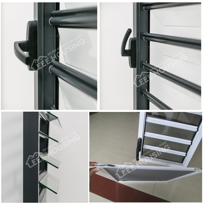 China Factory Supply Security Tinted Jalousie Window with Hurricane-Proof Louvre Shutter
