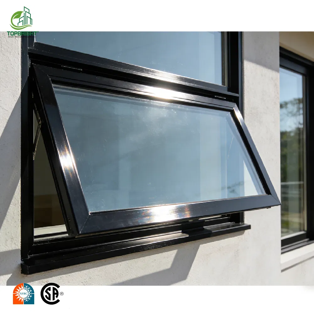 Aluminium Frame Vertical Pivot Window with Tempered Glass