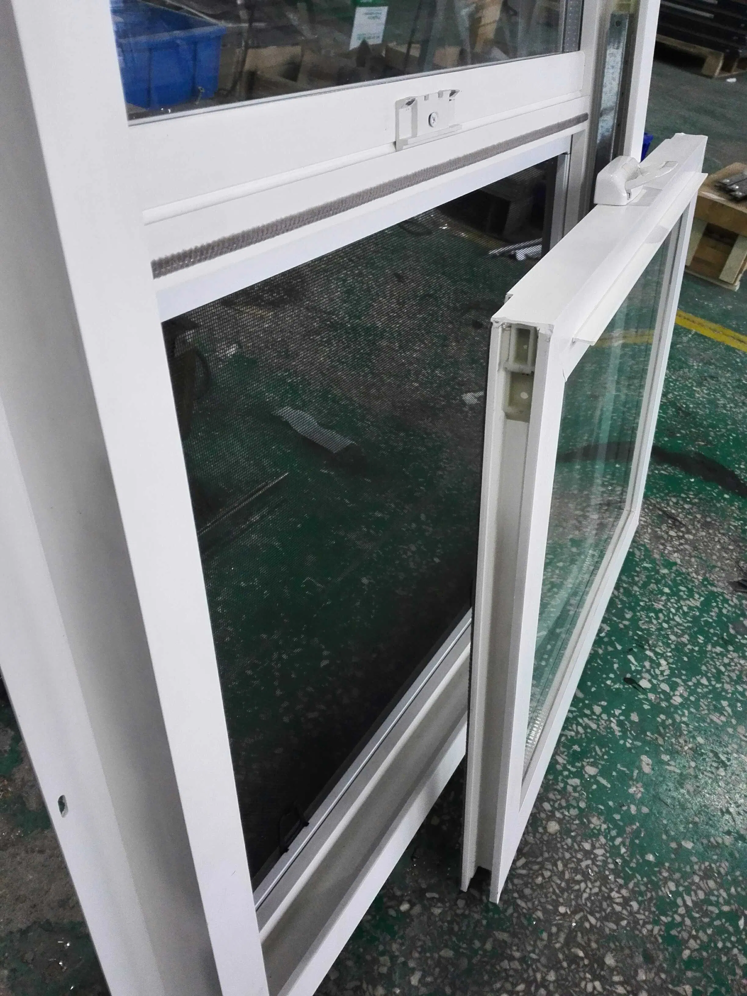 White PVC Frame Vinyl Double Hung Windows Double Tempered Glazed Vertical Sliding Window with Screen