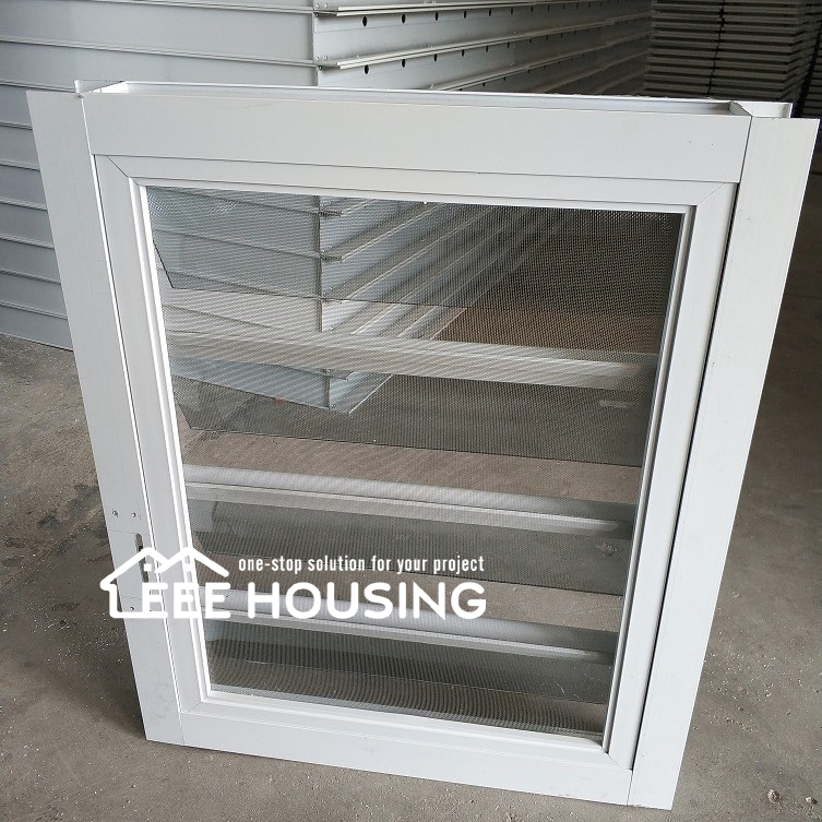 Factory Direct Supply Inbuilt Security Hurricane-Proof Aluminum Glass Louvered Window with Removable Screen, Jalousie Louvre