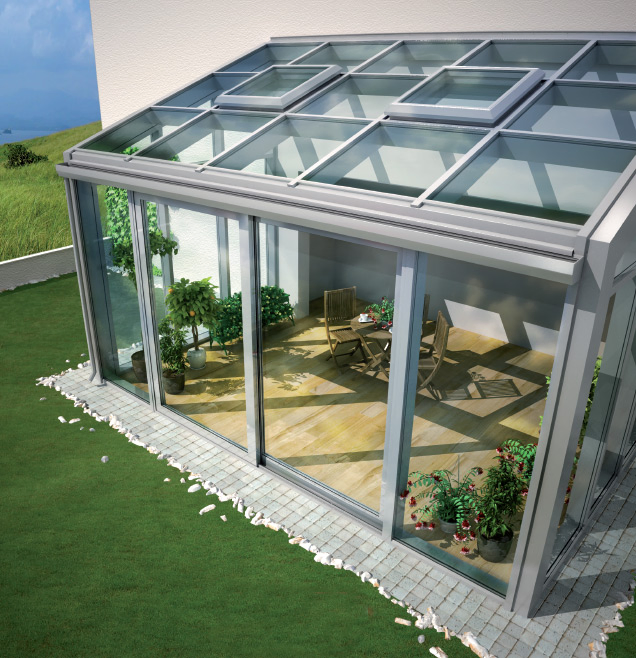 Electric Automatic Aluminum Roof Skylight Glass Casement Pivot Burglarproof Sliding Window for Sunroom Building