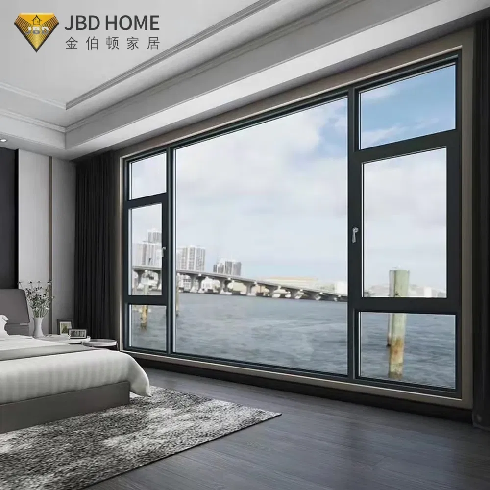 Stylish Aluminum Casement Windows with Energy-Saving Double Glazing (Soundproof)