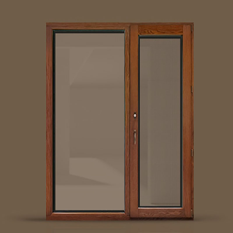 Soundproof Aluminum Clad Wood Windows Triple Glazing Wind Resistant and Heat Insulating Guarding Wooden Window