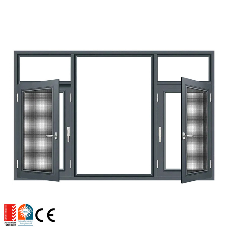 Fixed Casement Pivot Window Office Building Project Waterproof Aluminum Alloy Glass Single Hung Window