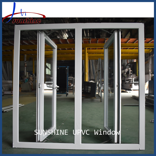 Customized Design Vinyl Hurricane Impact Window Plastic UPVC PVC Casement Windows for House