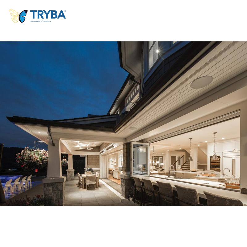 Curtain Sliding Folding Window and Door Terrace Glazing Soundproof Aluminum Windows and Sliding Doors Balcony Large Glass Window