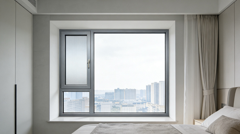 Modern Grill Design Tempered Glass Powder Coating Double Glazed Glazing Metal Soundproof Aluminum Casement Aluminum Wrought Window