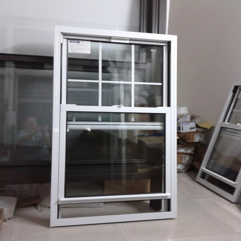 Grills Design Double Tempered Glass American Style UPVC Sliding Hung Window