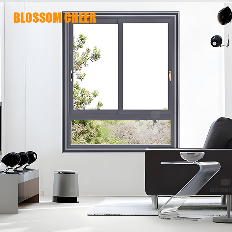 Factory Picture Windows with Shutters Aluminum Fixed Floor Ceiling Windows