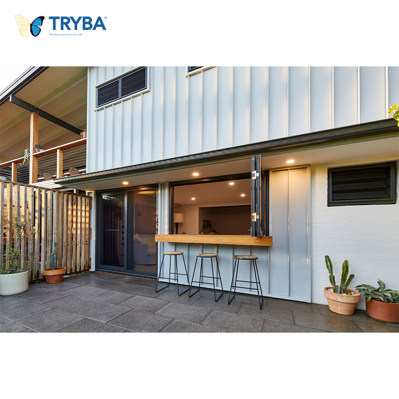 Curtain Sliding Folding Window and Door Terrace Glazing Soundproof Aluminum Windows and Sliding Doors Balcony Large Glass Window