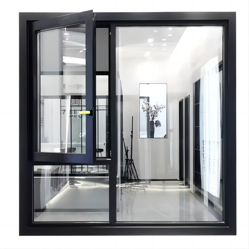 Double Glazed Hollow Glass Tilt and Turn Awning Casement Window with Flyscreen