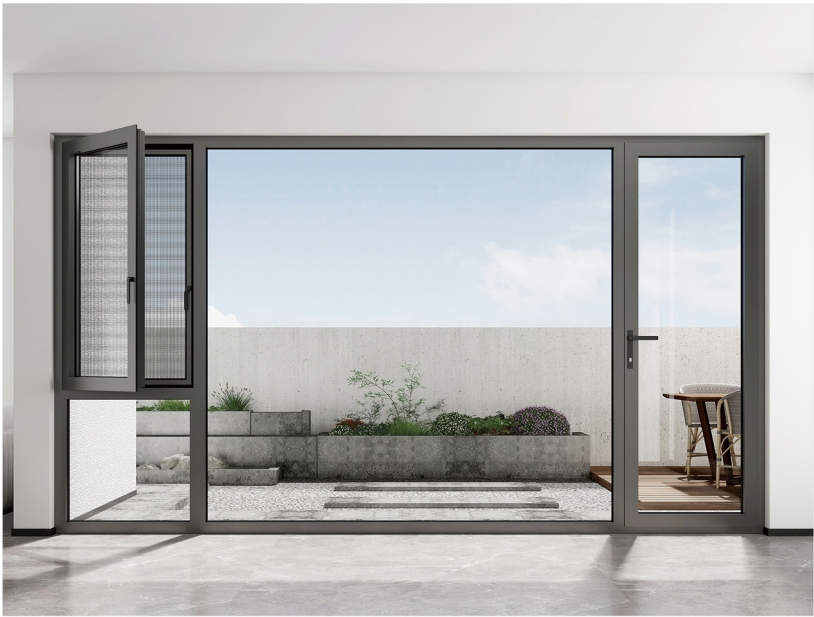 Factory Price Thermal Break Aluminum Casement Window with Insect Screen Window