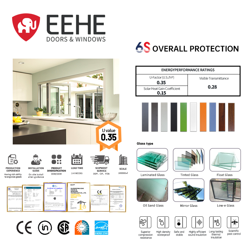 Eehe Thermal Interior Bifold Windows with Fast Insulated Nfrc