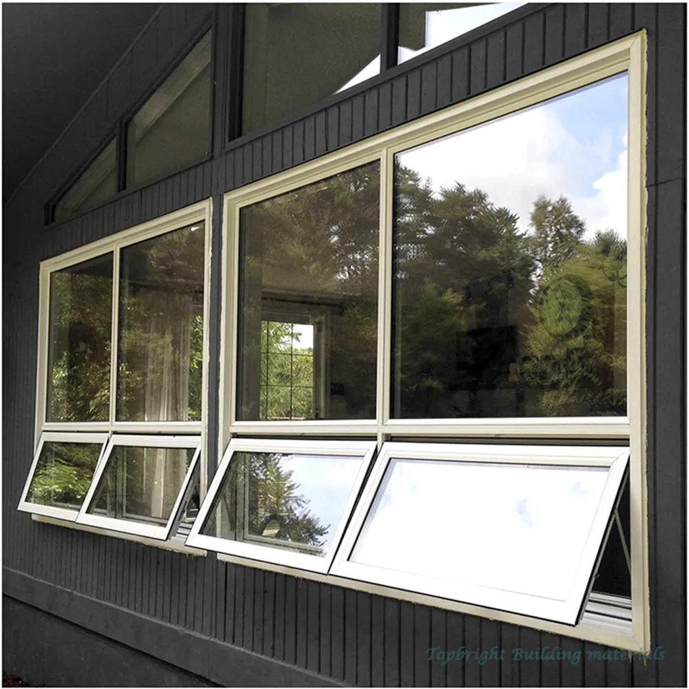 House Top Hung Window Glass Weatherproof Manual Ventilation Effect Aluminum Awning Window