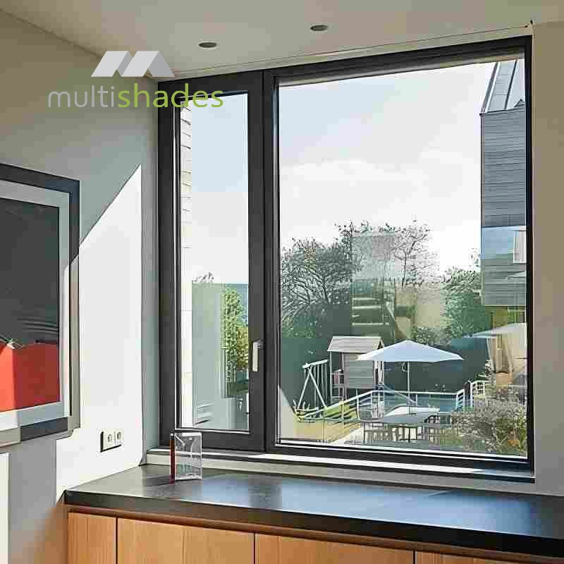 Multishades Chinese Factory OEM Aluminum Hopper Aluminium Casement Window Inward Tilt Turn Window Double Insulated Glass Soundproof Us Climates