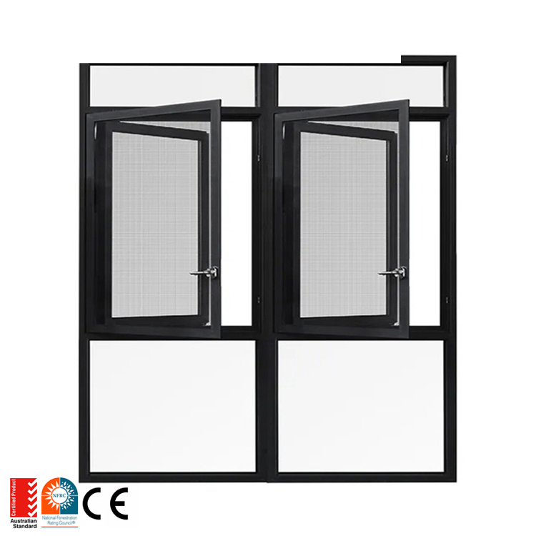 Fixed Casement Pivot Window Office Building Project Waterproof Aluminum Alloy Glass Single Hung Window