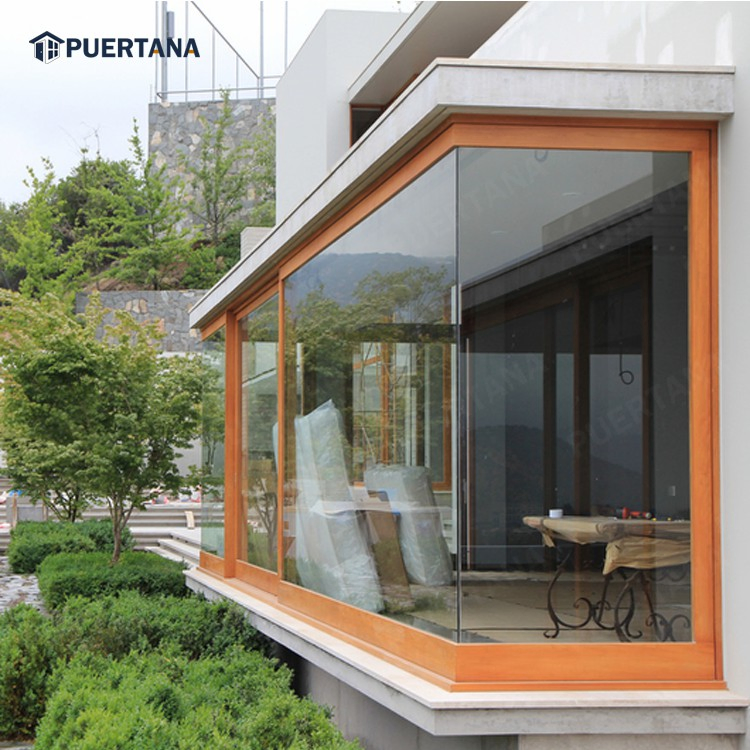 House Garden Windows Round Aluminium Corner Bow Tempered Glass Aluminum Bay Windows