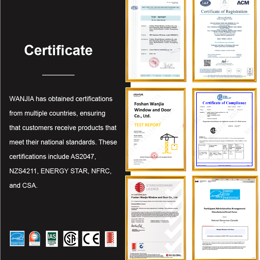 Wanjia Customized Interior Residential Vinyl Single Hung Double Hung UPVC Windows