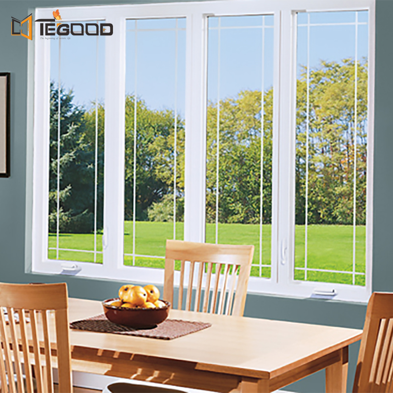 Heat Insulated Double Pane Bow Bay Swing Sliding Casement Aluminum French Window for Villa