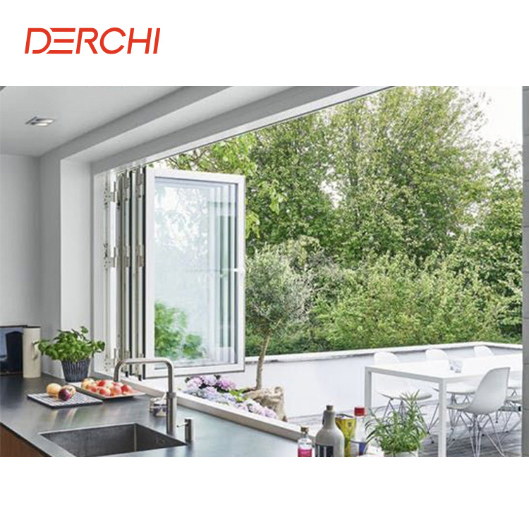 Accordion Folding Windows Aluminum Bifold Folding Glass Windows Aluminium Window Design Double Glazed Window