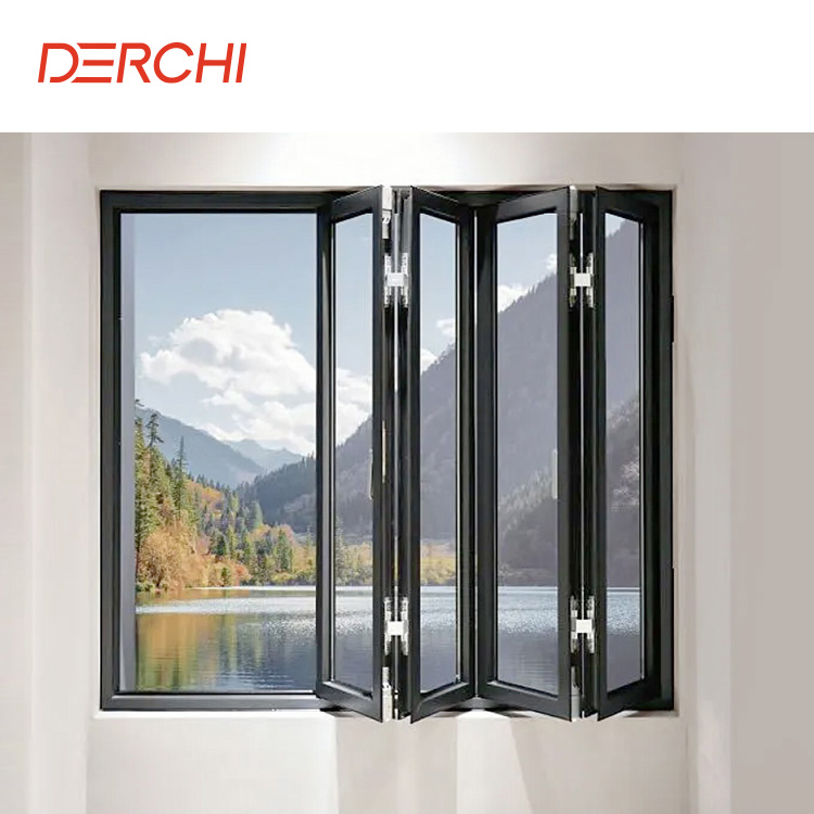 Accordion Folding Windows Aluminum Bifold Folding Glass Windows Aluminium Window Design Double Glazed Window