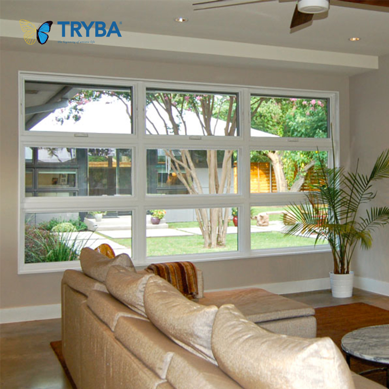 Anti-Theft Locking System Secure UPVC Awning Windows for Apartments