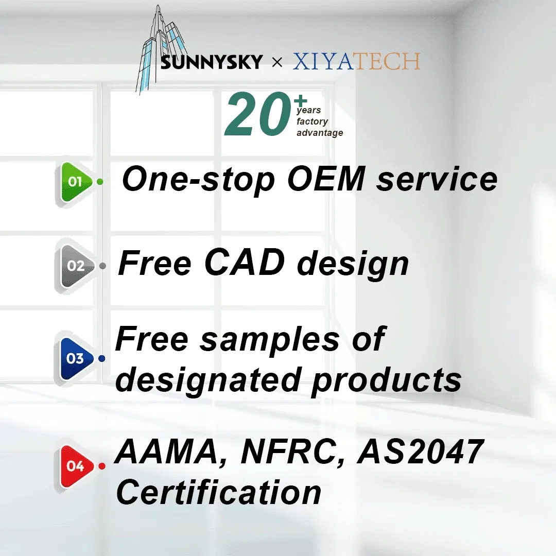 Modern Large Fixed Impact Customs Bay Tempered Glass Aluminum Picture Windows