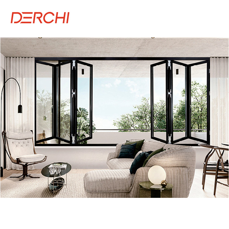 Accordion Folding Windows Aluminum Bifold Folding Glass Windows Aluminium Window Design Double Glazed Window