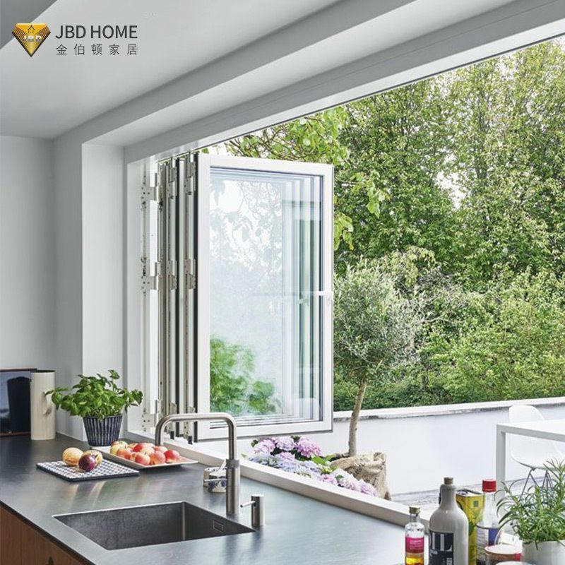 Thermal Break Aluminium Bifold Window Large View Laminated Glass Folding Window