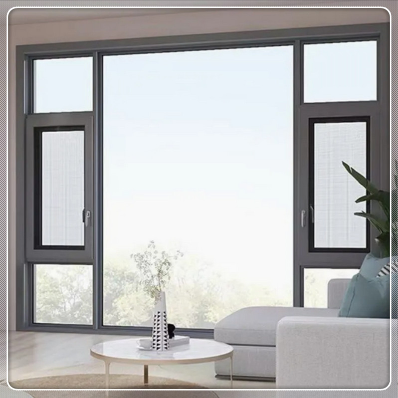 Stylish Gold Stainless Steel Hopper Functional Windows with Single Layer Coated Glass