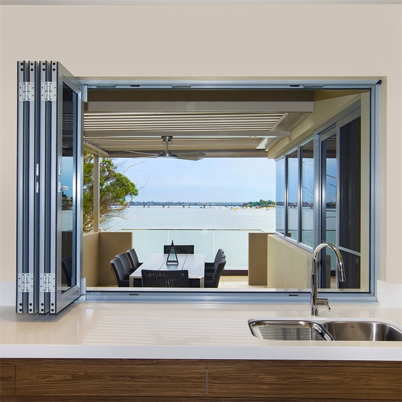 Standard Size Glass Profile Aluminium Bifold Window and Door Folding Windows