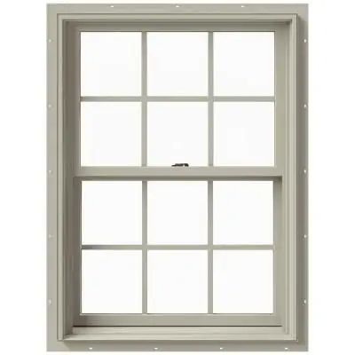 White PVC Frame Vinyl Double Hung Windows Double Tempered Glazed Vertical Sliding Window with Screen