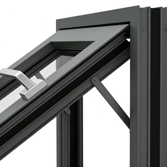 Narrow Bezel, Outward-Opening and Inward-Tilting Aliuminum Awning Windows, Minimalist Design