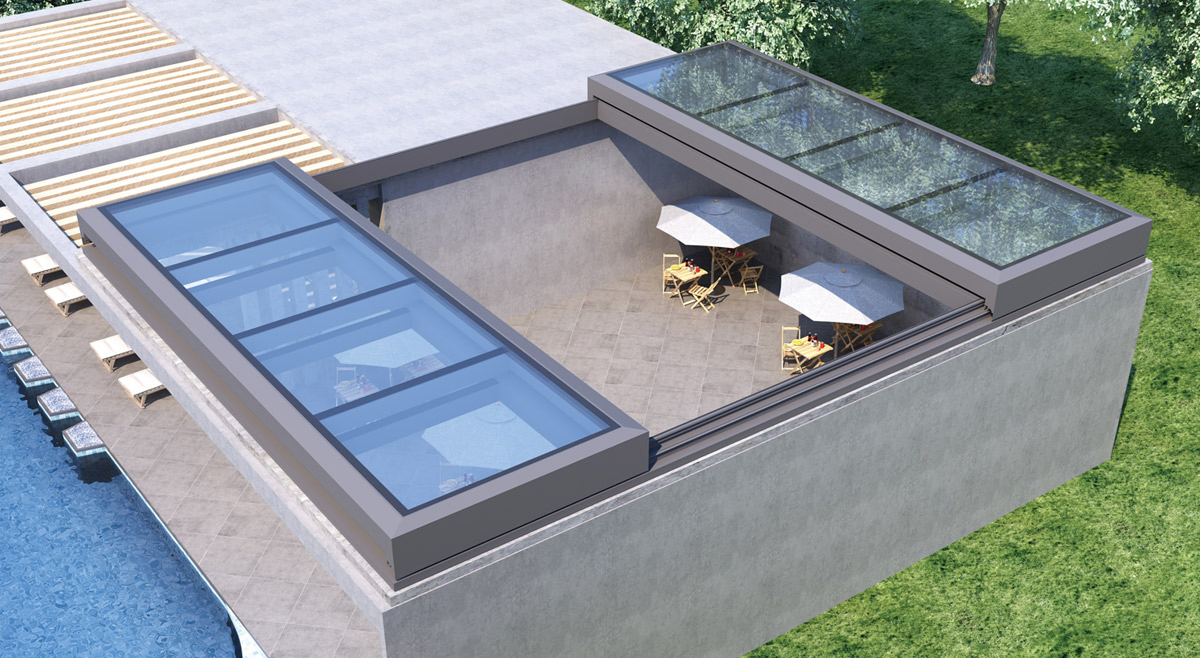 Electric Automatic Aluminum Roof Skylight Glass Casement Pivot Burglarproof Sliding Skylight Windows