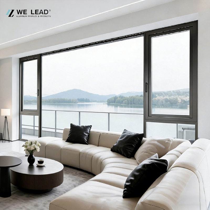 Thermal Break Aluminum Windows Profiles Double Glazed Custom