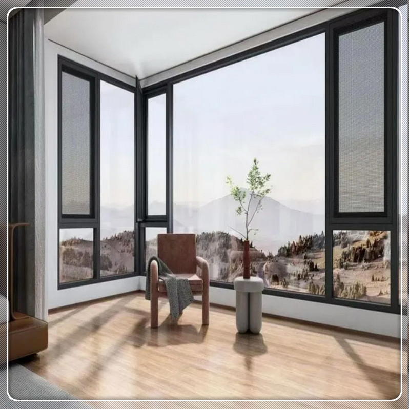 Stylish Gold Stainless Steel Hopper Functional Windows with Single Layer Coated Glass