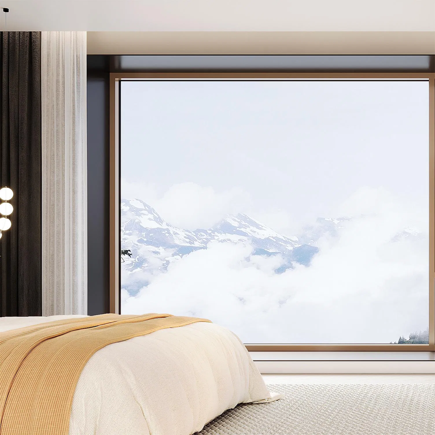 Energy Saving Powder Coating Aluminum Aluminium French Picture Window with Double Triple Glass Fixed Glass for Villa Hotel Balcony Patio